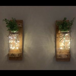 Mason Jar String Lights Sconces Wall Decor